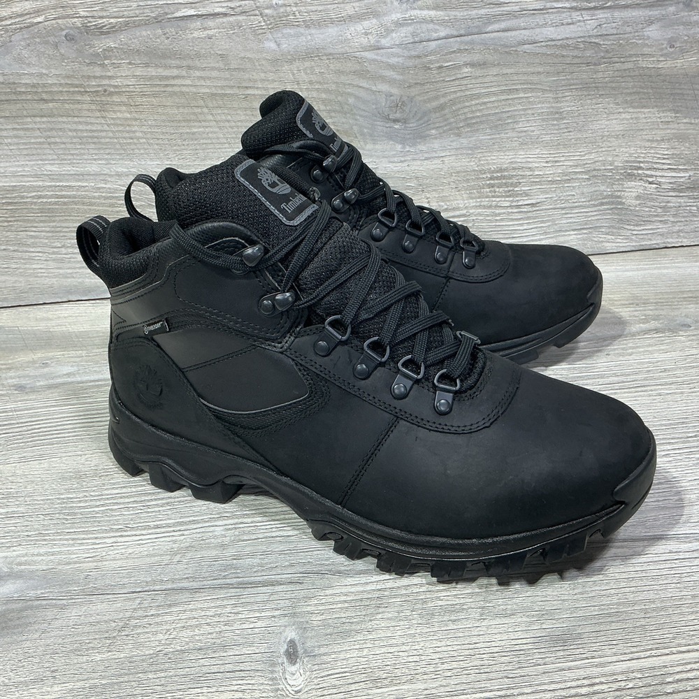 Timberland Mt. Maddsen Mid Waterproof Hiking Boot Men's Black Lace-Up Size 12 US